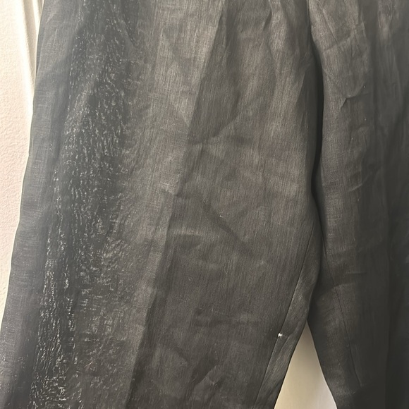 Caroline rose 100% linen black pants made in the USA. - Picture 5 of 7